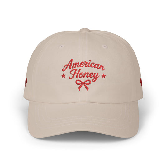 American Honey Embroidered White Baseball Hat