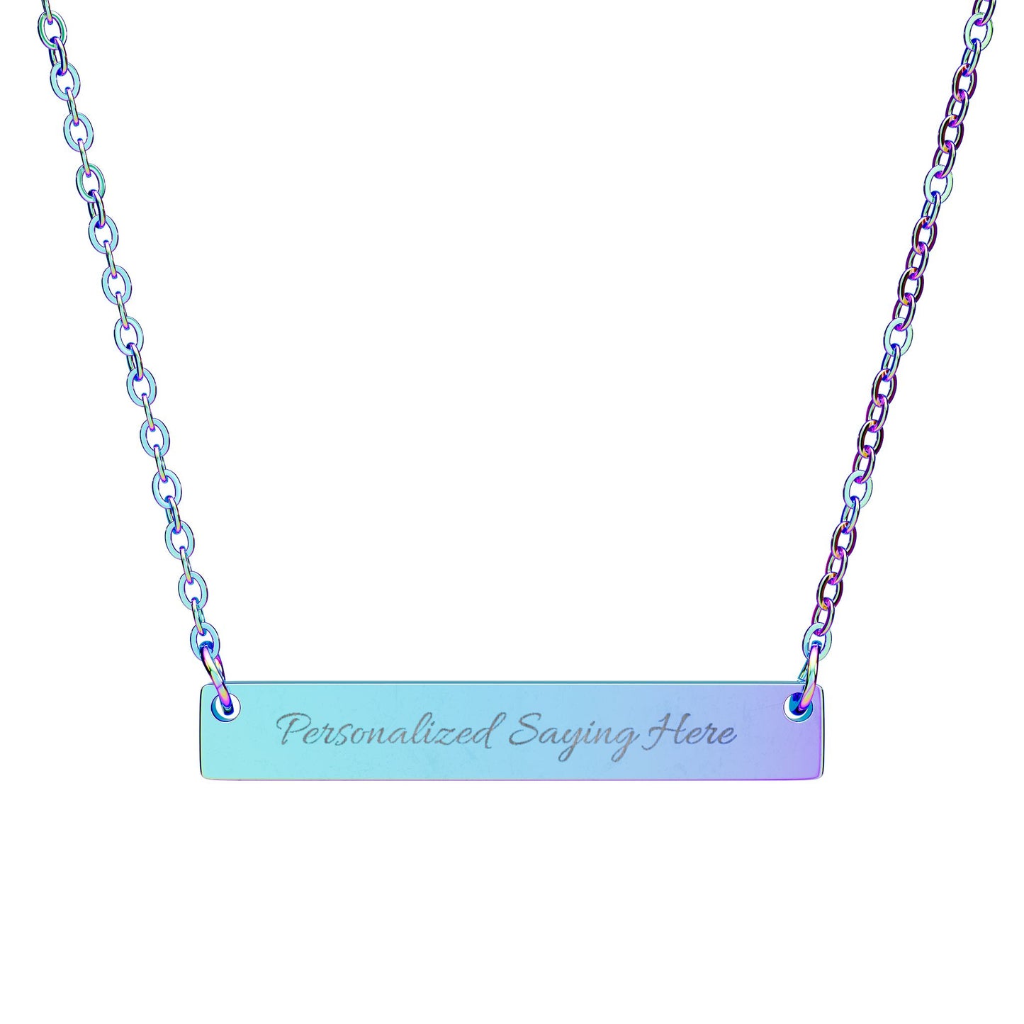 Personalized Bar Necklace, Custom Engraved Name Necklace, Minimalist Horizontal Bar Jewelry, Gift for Mom, Girlfriend, Custom Text Necklace