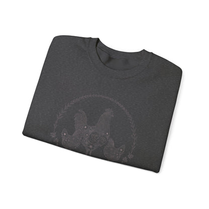 Chicken Mama illustration sweatshirt | hen flock floral design