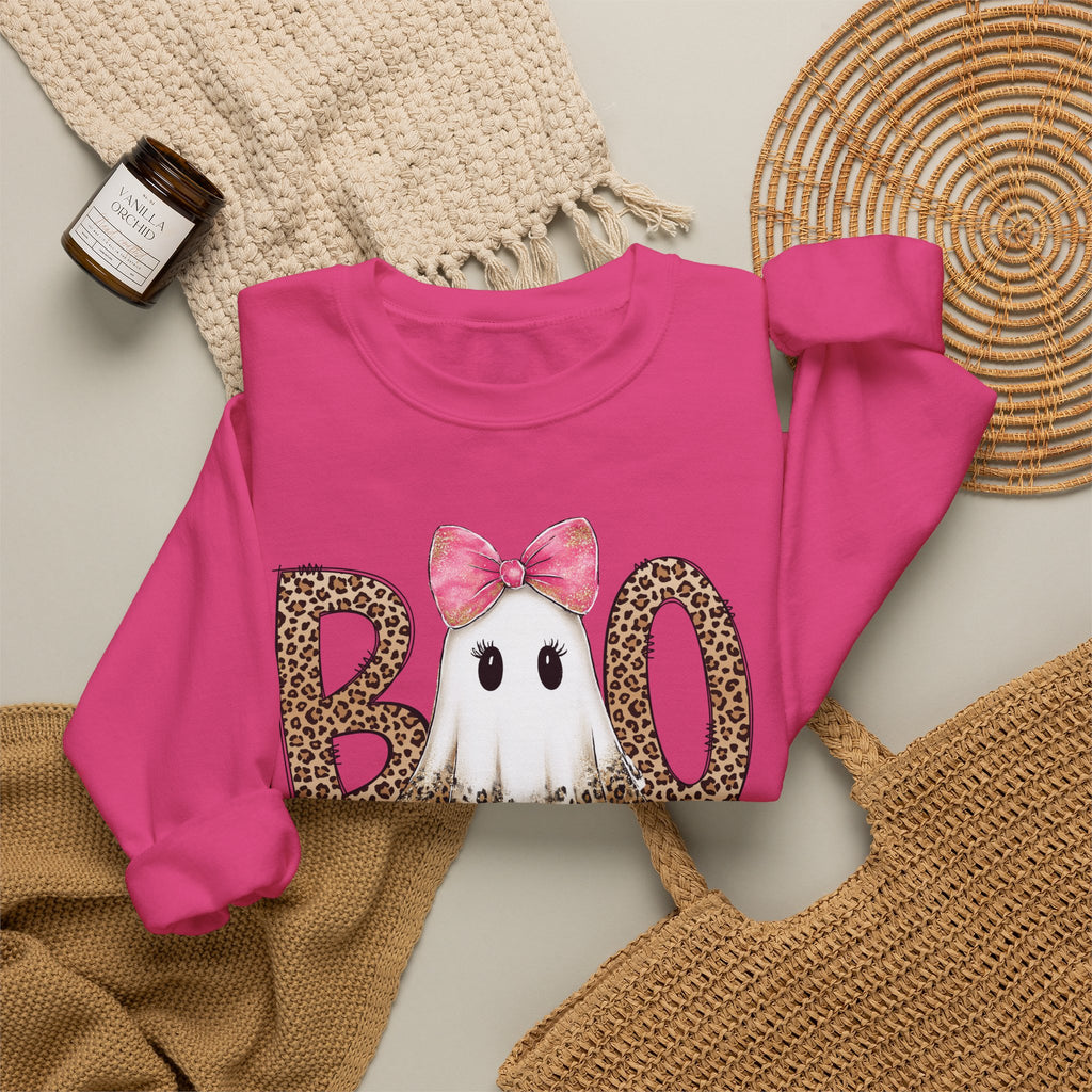 Leopard "Boo" Ghost Crewneck