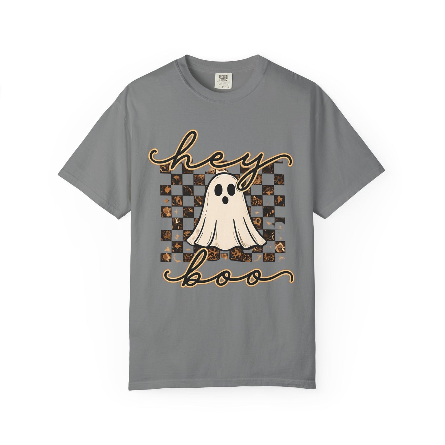 Hey Boo Checkered Tee