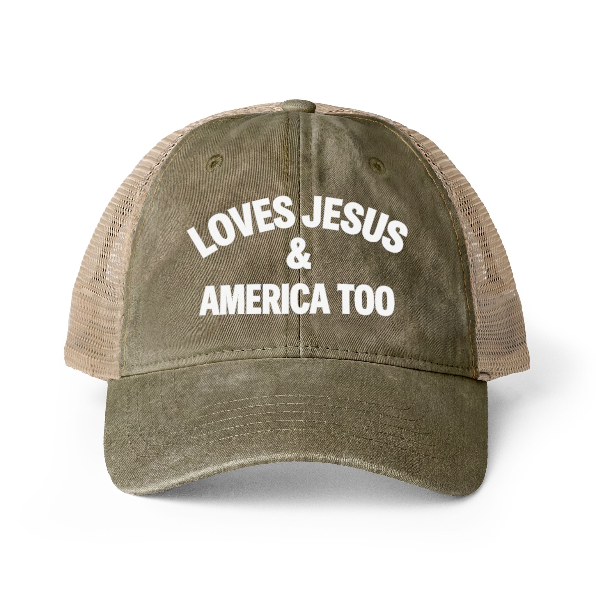 Loves Jesus & America Too Trucker Hat