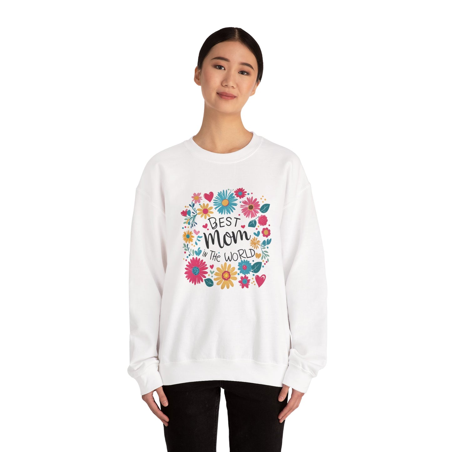 Unisex Heavy Blend™ Crewneck Sweatshirt “Best Mom in the World”