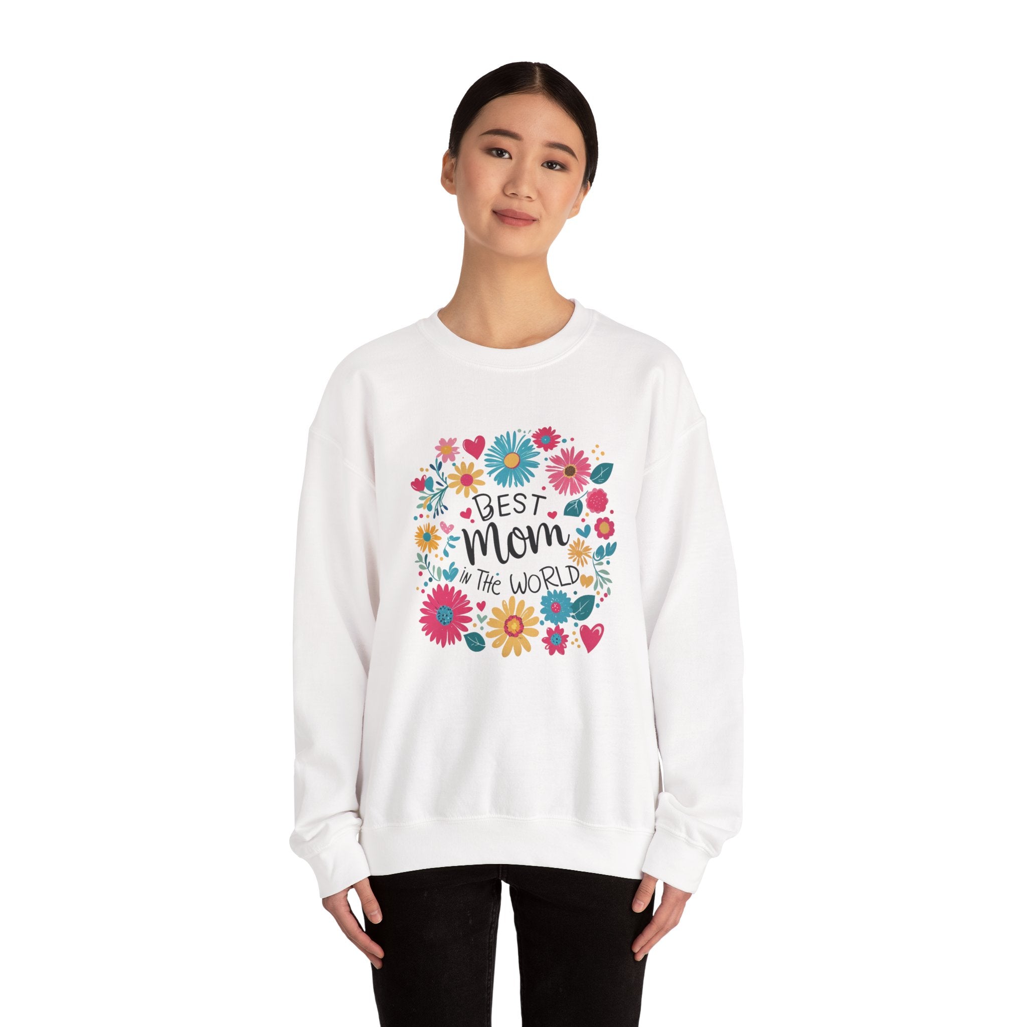 Unisex Heavy Blend™ Crewneck Sweatshirt “Best Mom in the World”