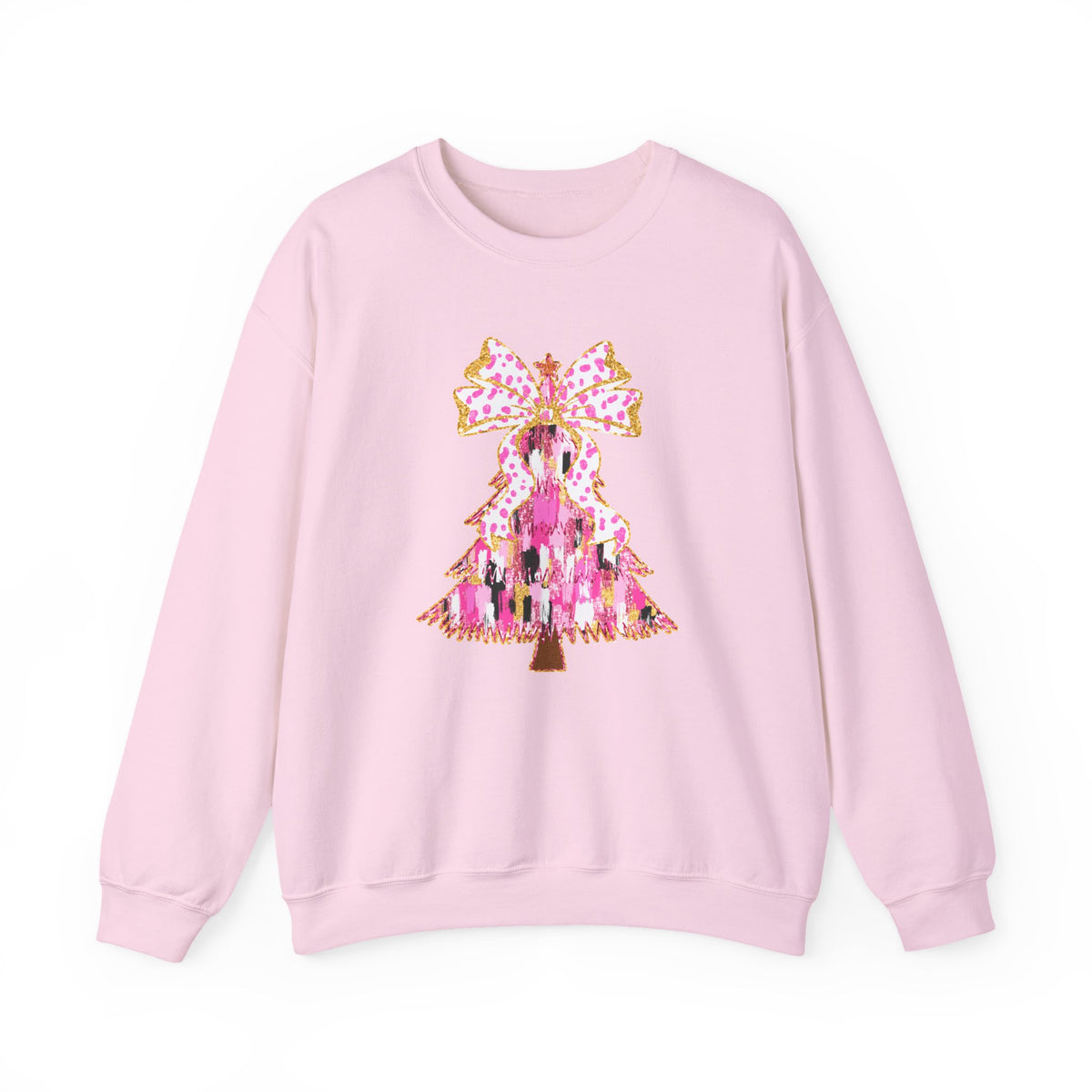 Pink Christmas Tree Crewneck Sweatshirt