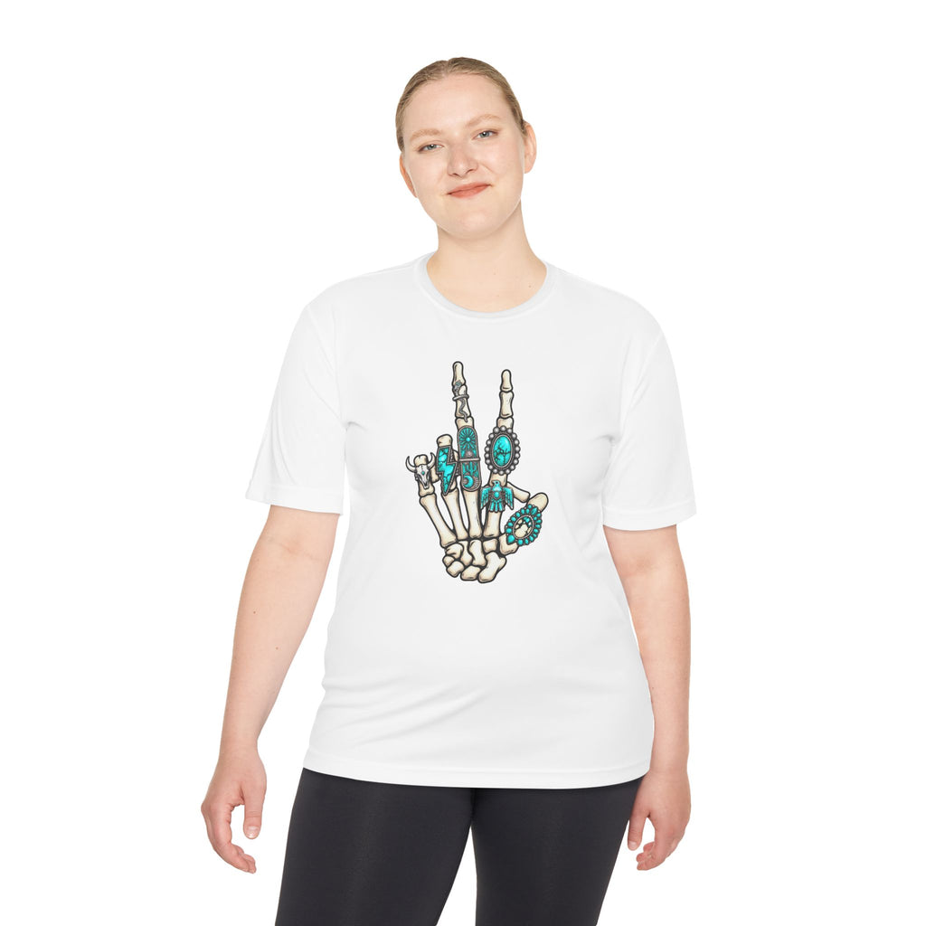 Turquoise Western Skeleton Hand Tee