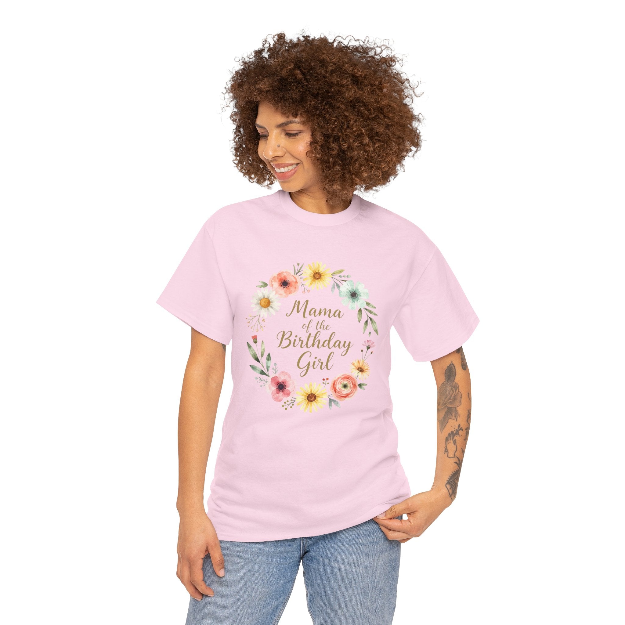 Mama of the Birthday Girl Tee | Floral Wreath, Mom Shirt, Birthday Party Shirt