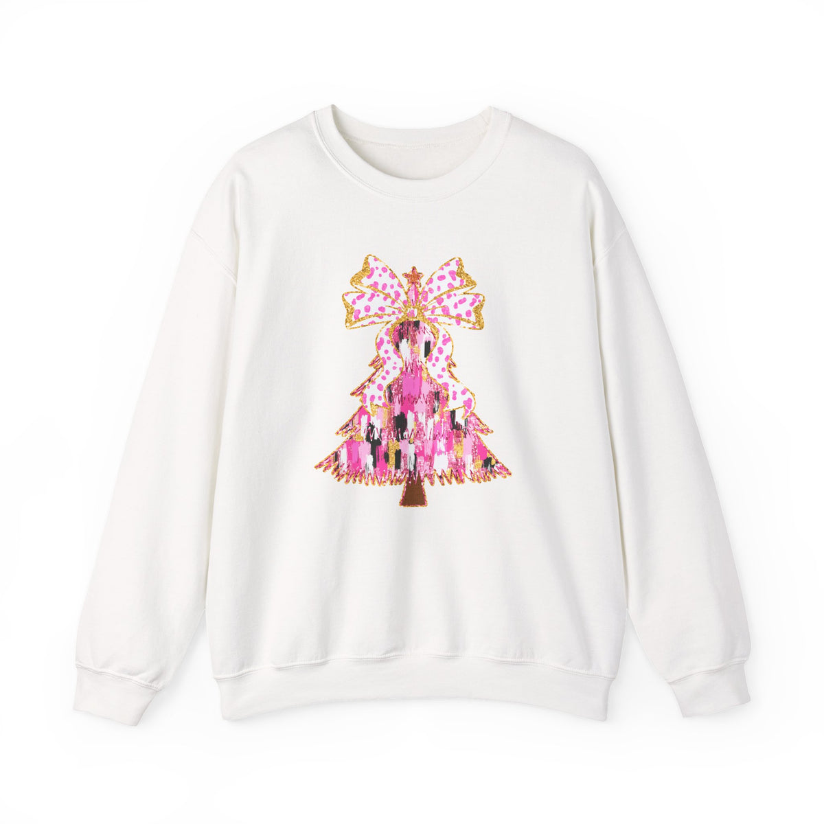 Pink Christmas Tree Crewneck Sweatshirt