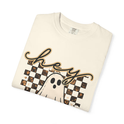 Hey Boo Checkered Tee