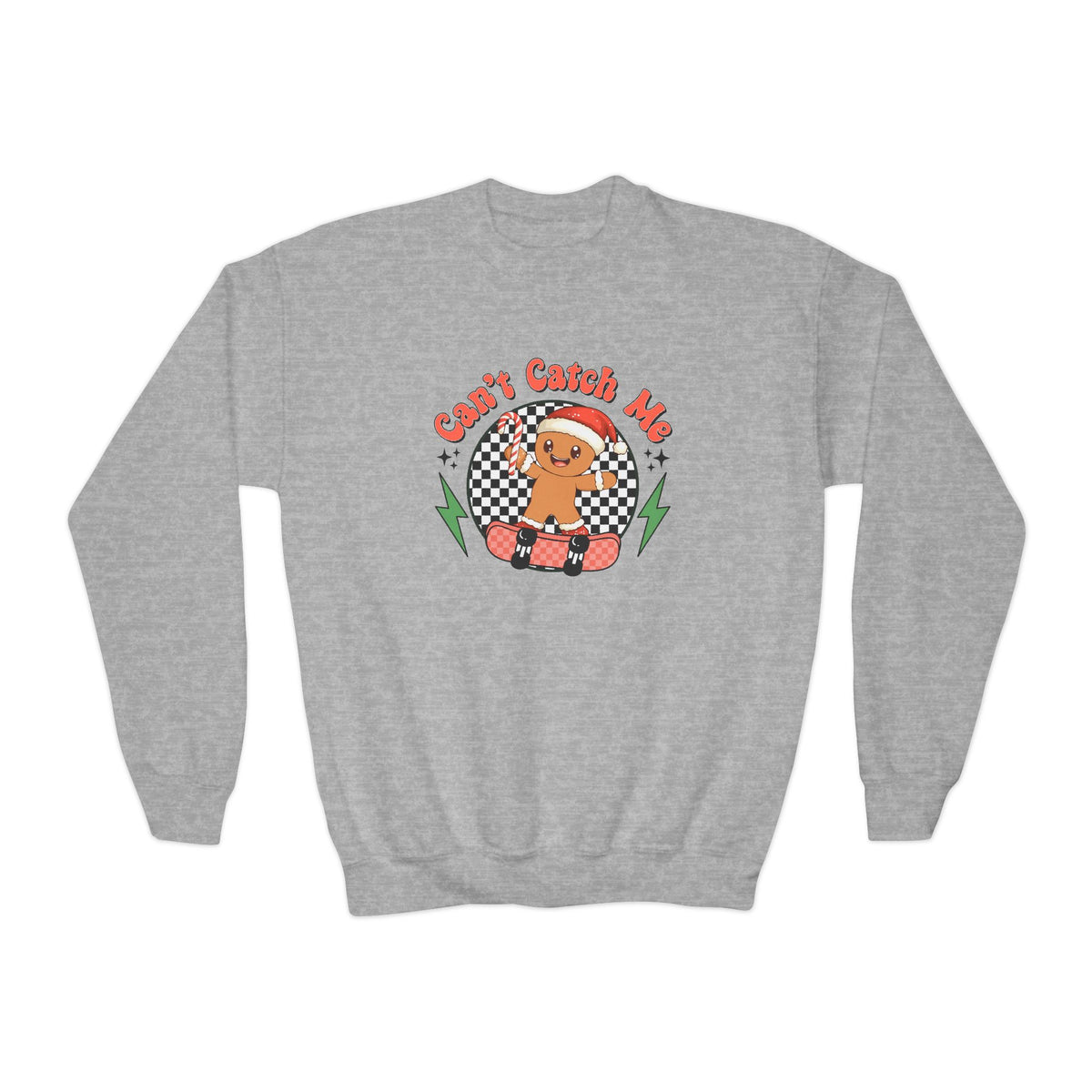 Candy Catcher Gingerbread Youth Crewneck Sweatshirt