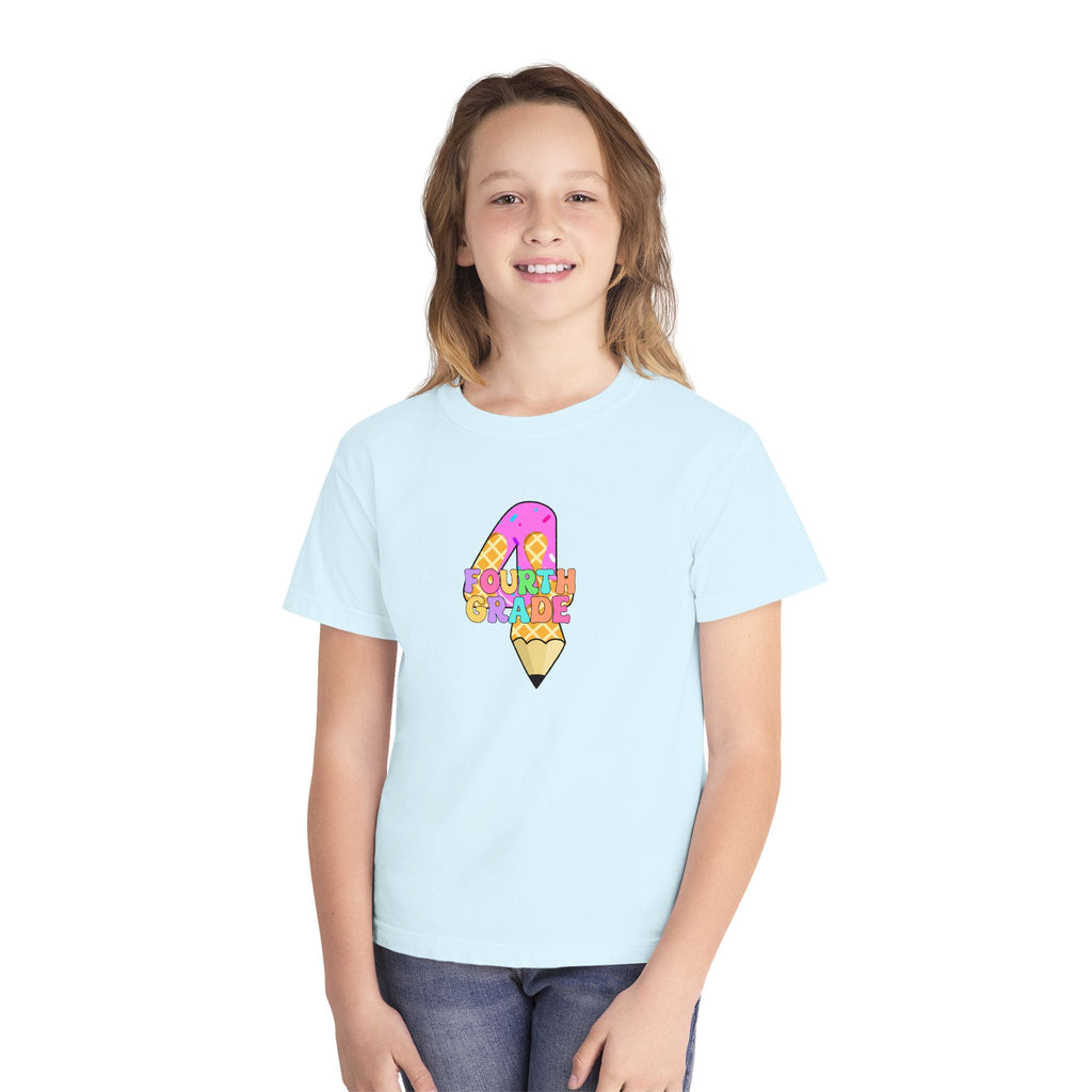 Fourth Grade Ice Cream Pencil Youth Tee