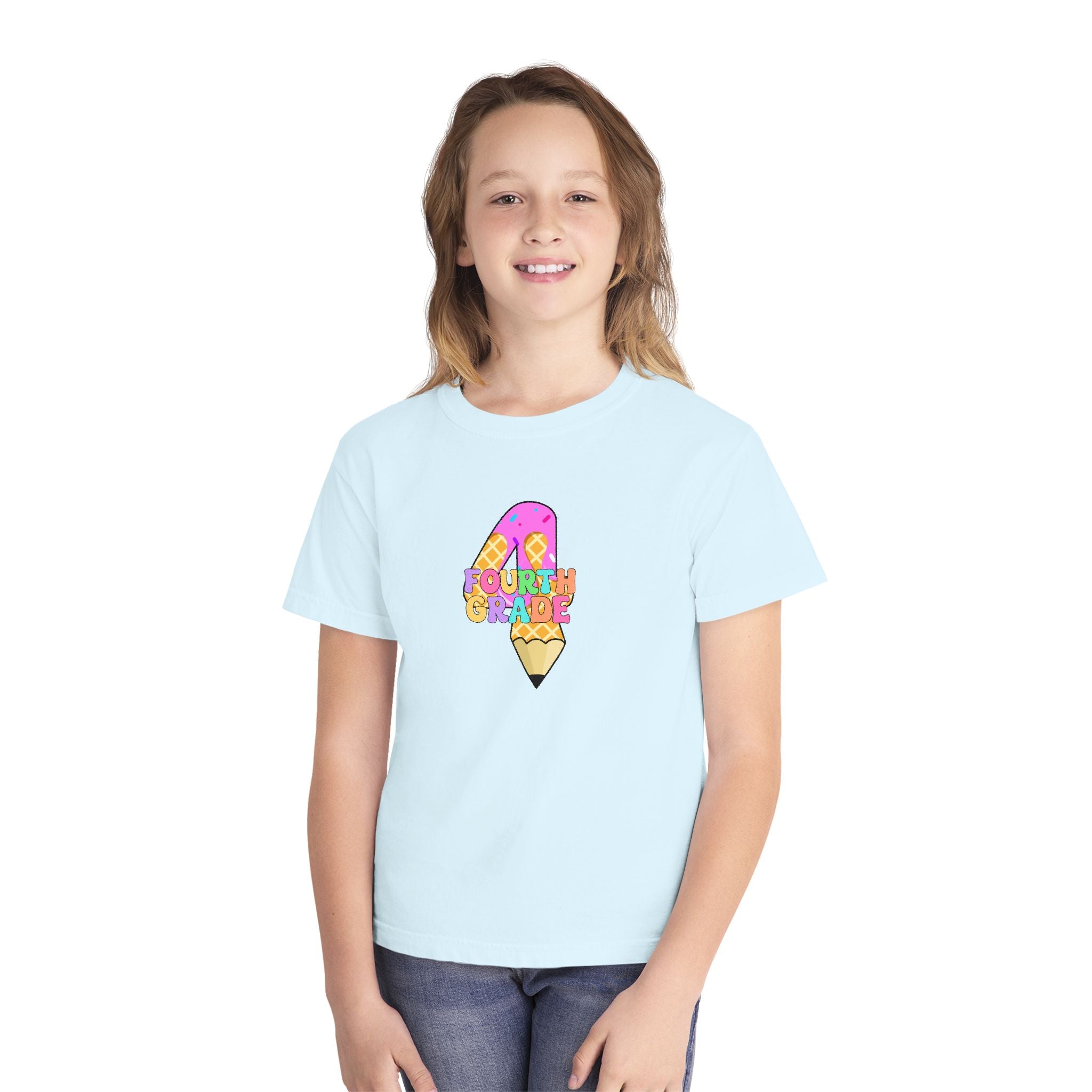 Fourth Grade Ice Cream Pencil Youth Tee