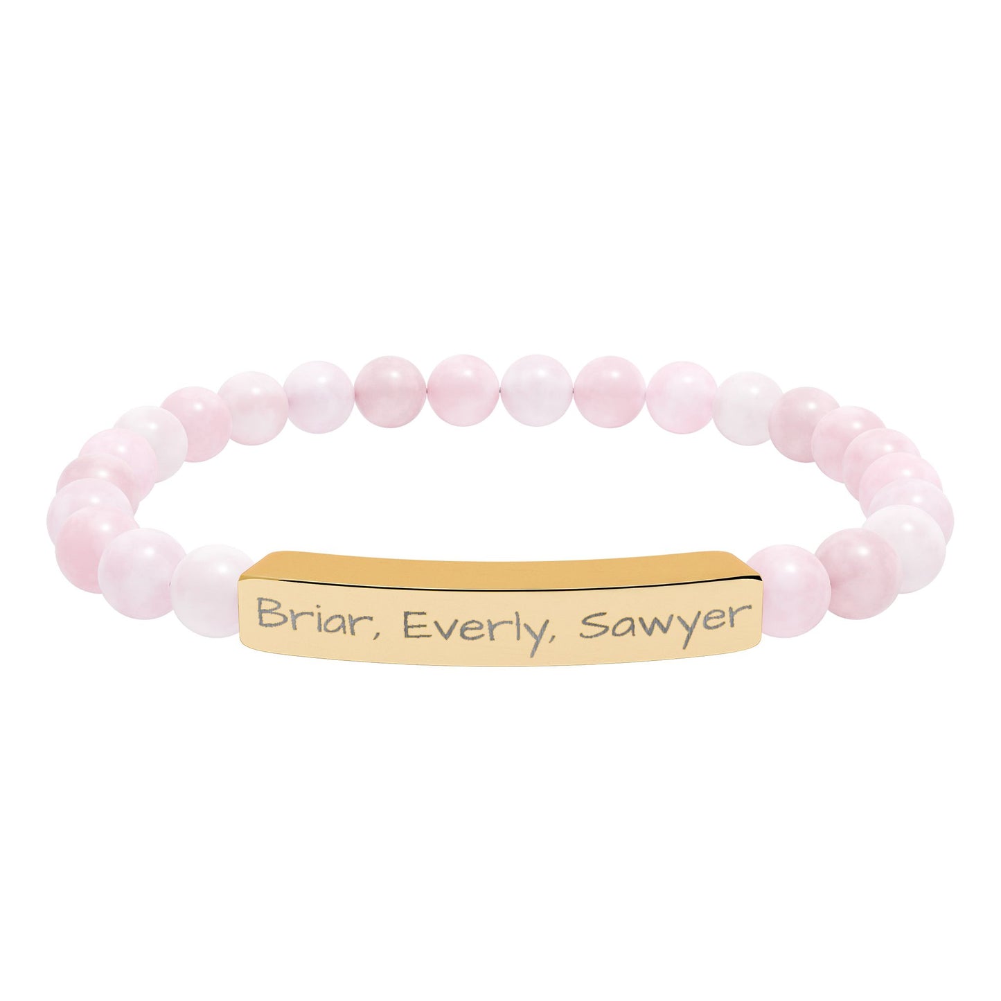 Personalized Kids Name Bracelet for Mom | Custom Beaded Bracelet | Engraved Name Bar | Mothers Day Gift