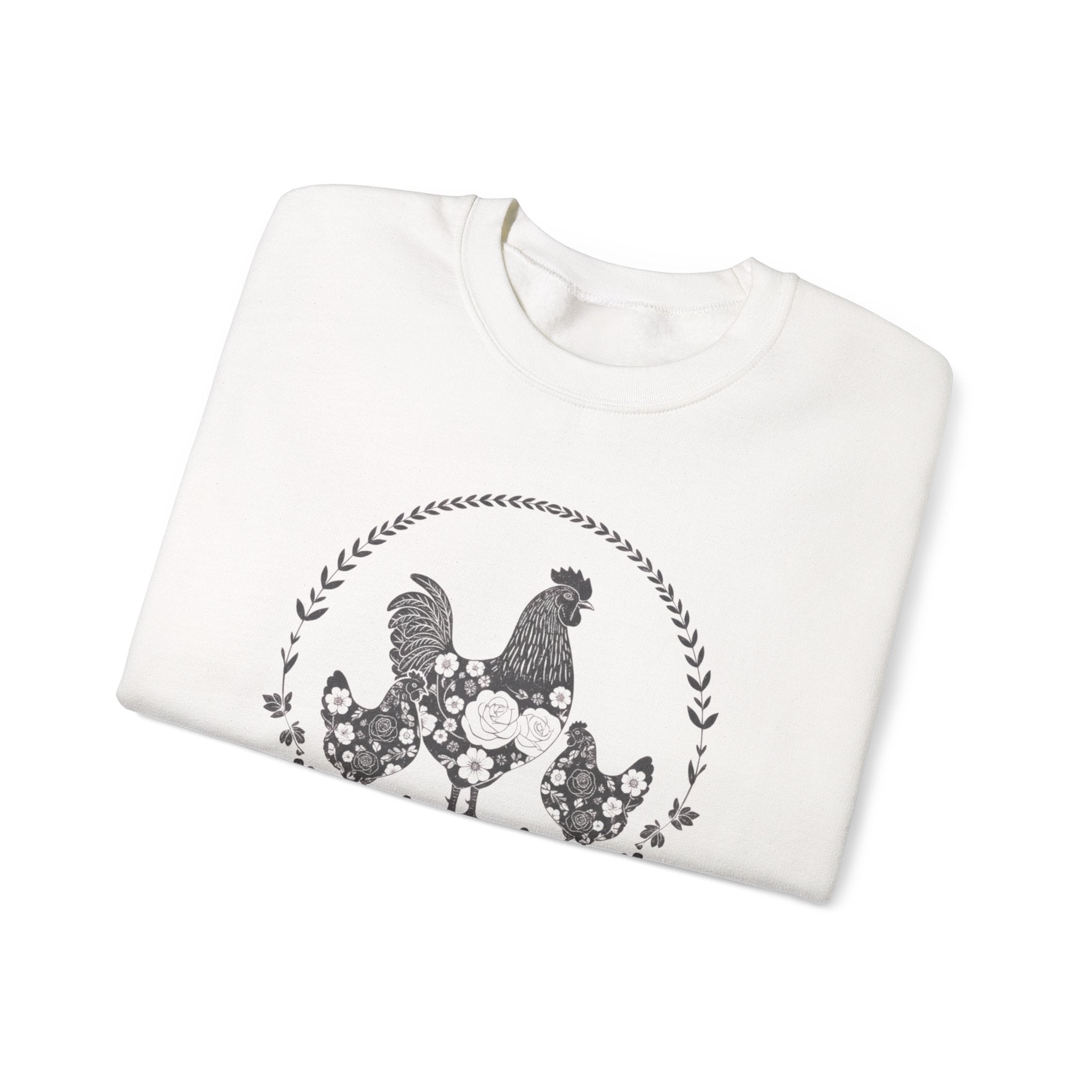 Chicken Mama illustration sweatshirt | hen flock floral design