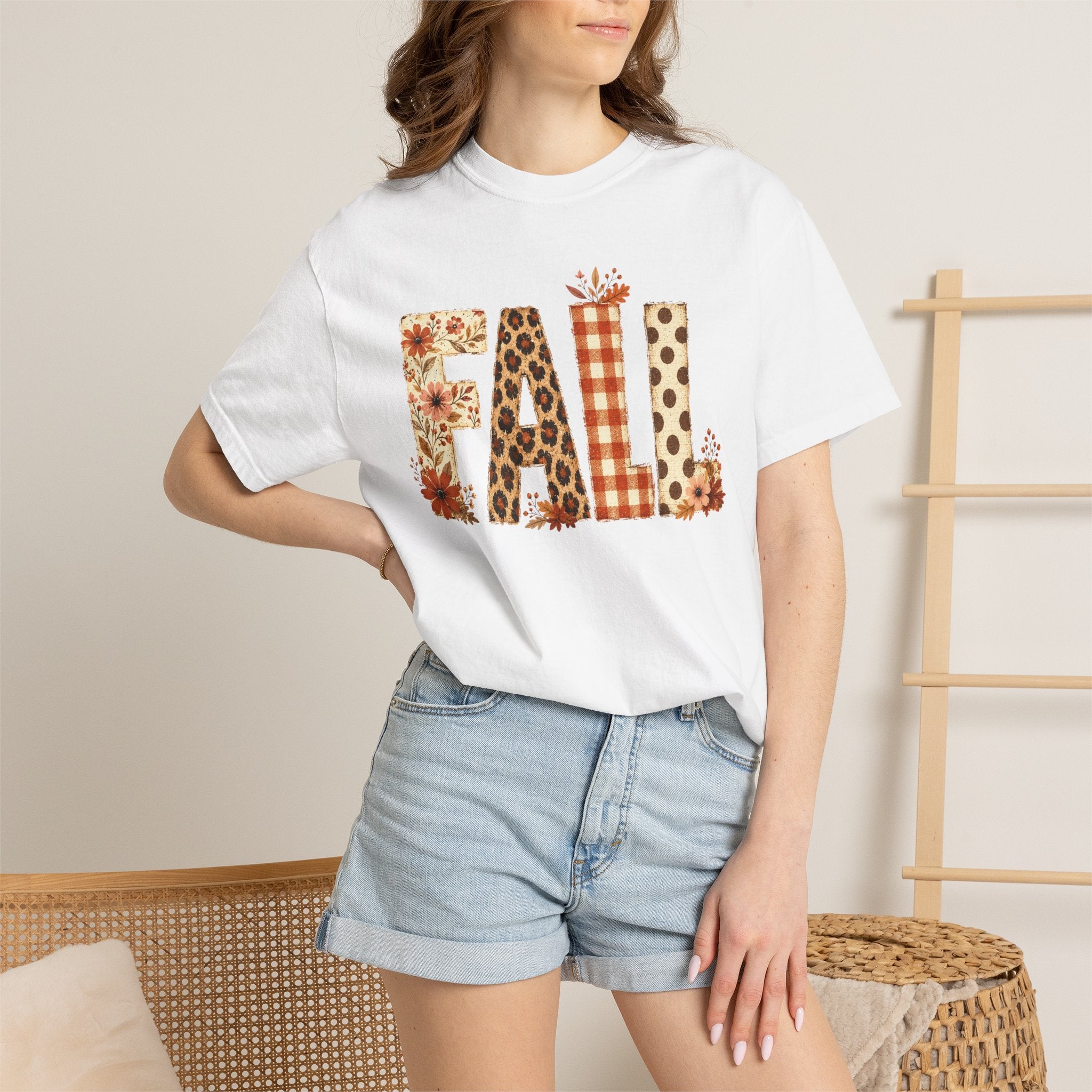 Fall Floral Leopard Graphic T-Shirt
