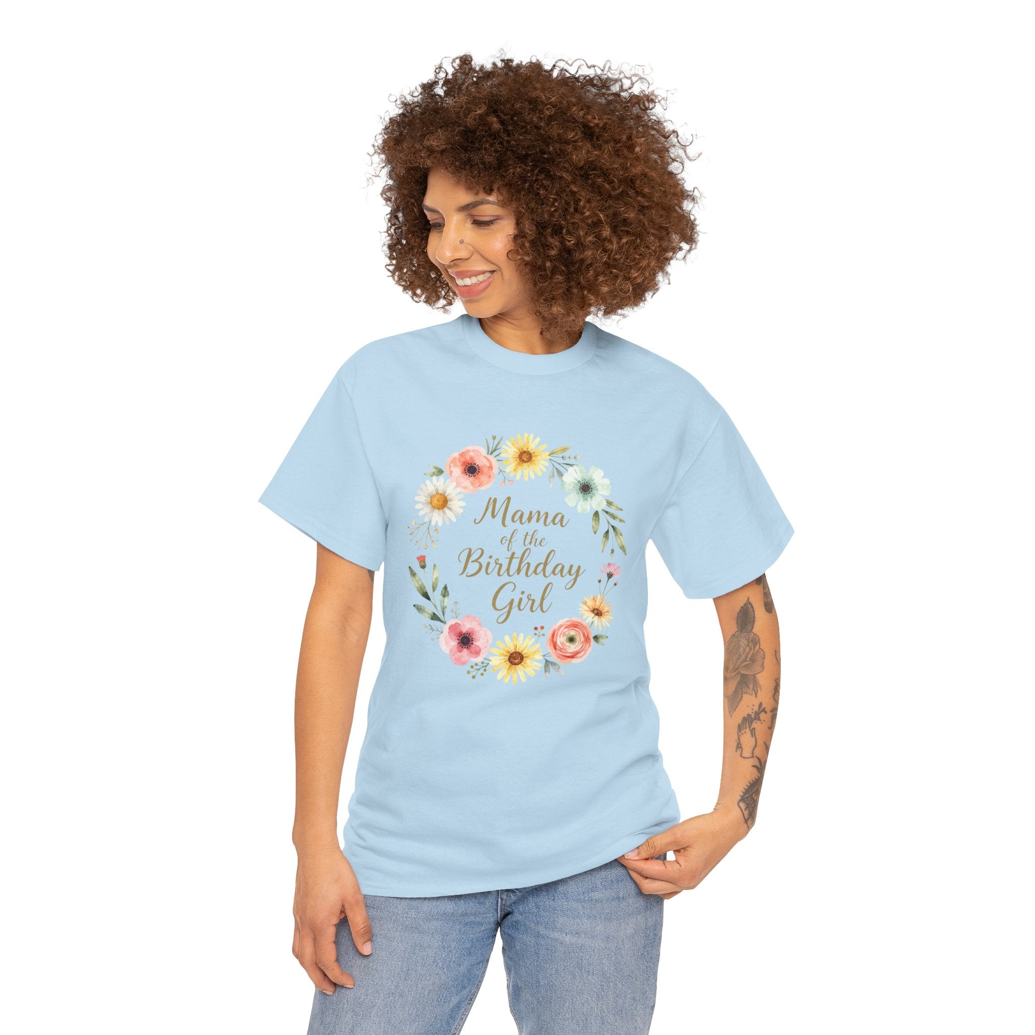 Mama of the Birthday Girl Tee | Floral Wreath, Mom Shirt, Birthday Party Shirt