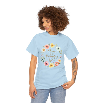 Mama of the Birthday Girl Tee | Floral Wreath, Mom Shirt, Birthday Party Shirt
