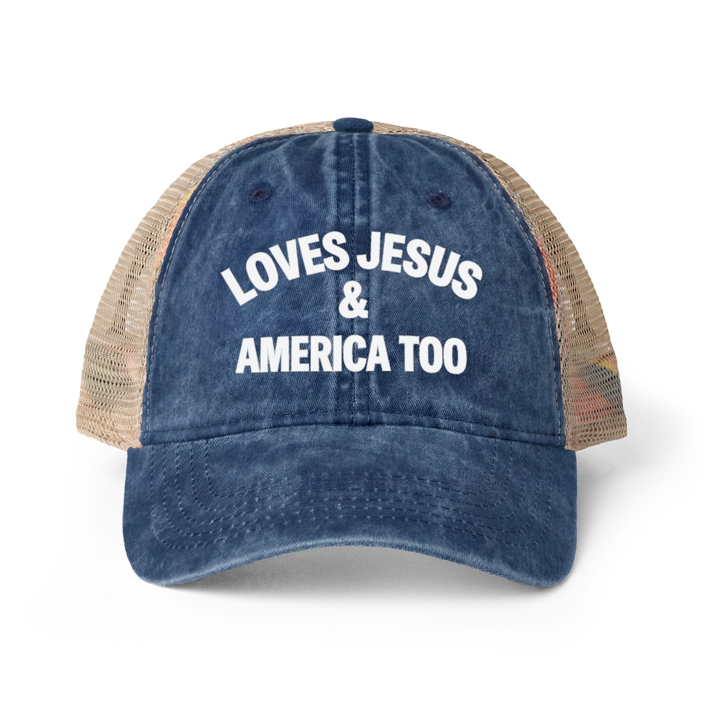 Loves Jesus & America Too Trucker Hat