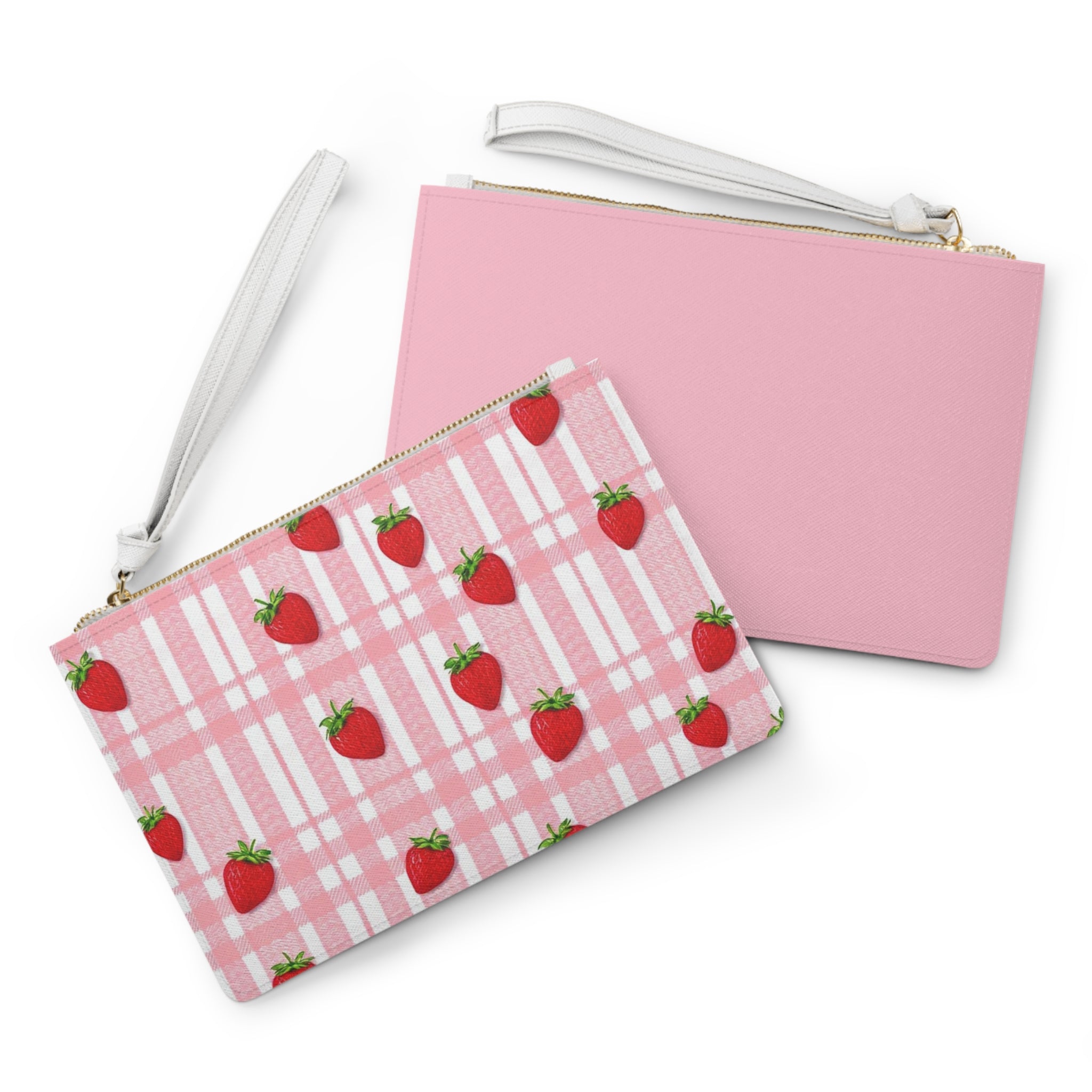 Strawberry Plaid Clutch Bag