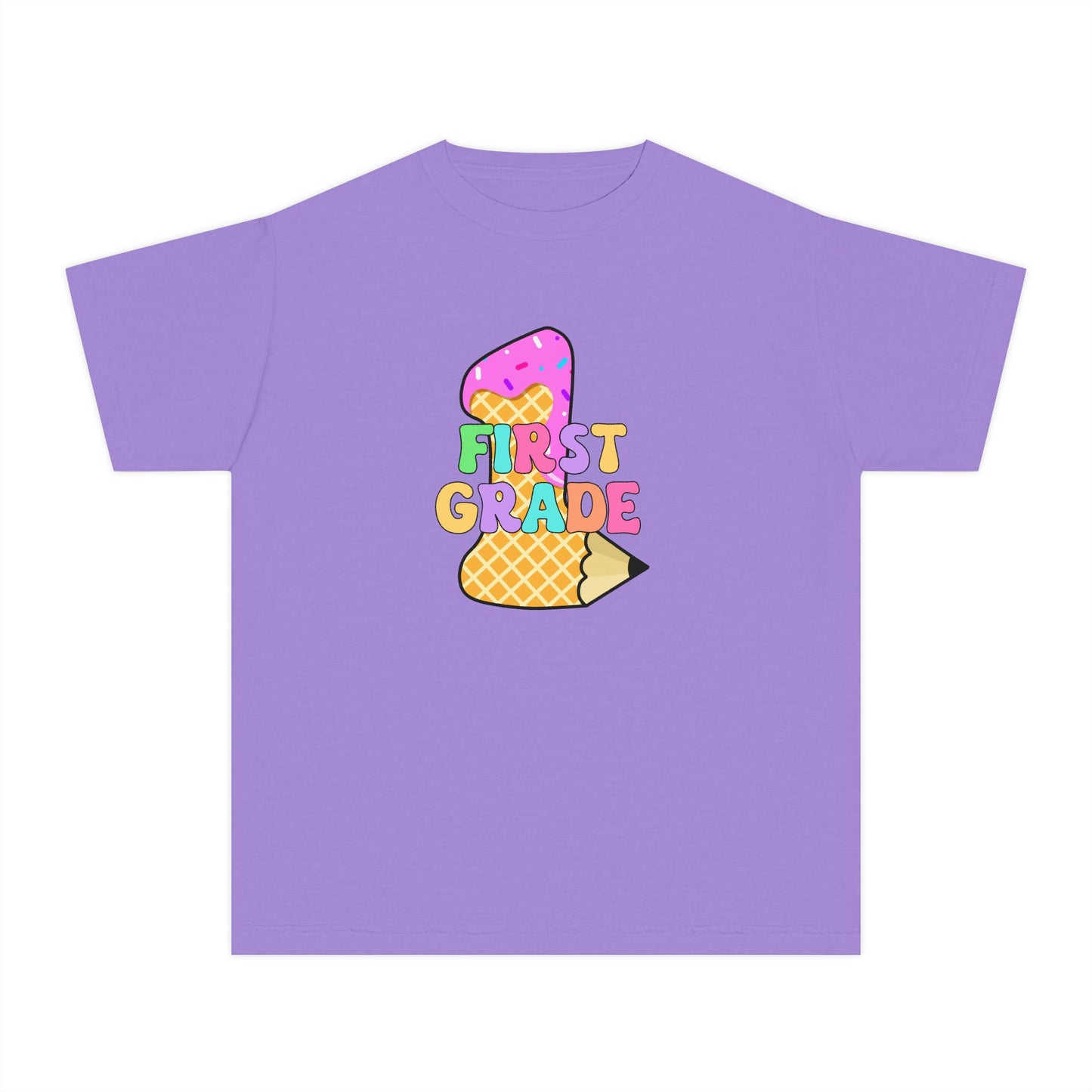 First Grade Ice Cream Pencil Youth Tee