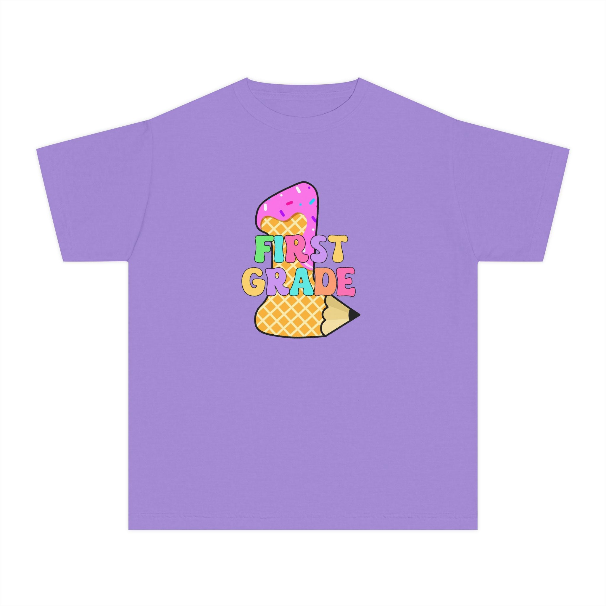 First Grade Ice Cream Pencil Youth Tee