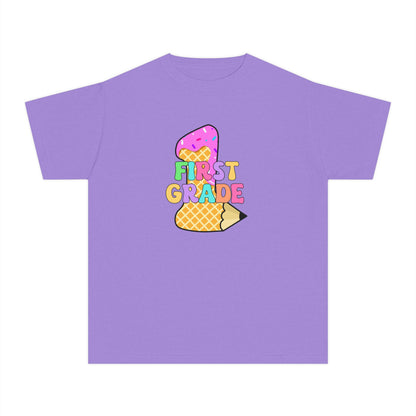 First Grade Ice Cream Pencil Youth Tee