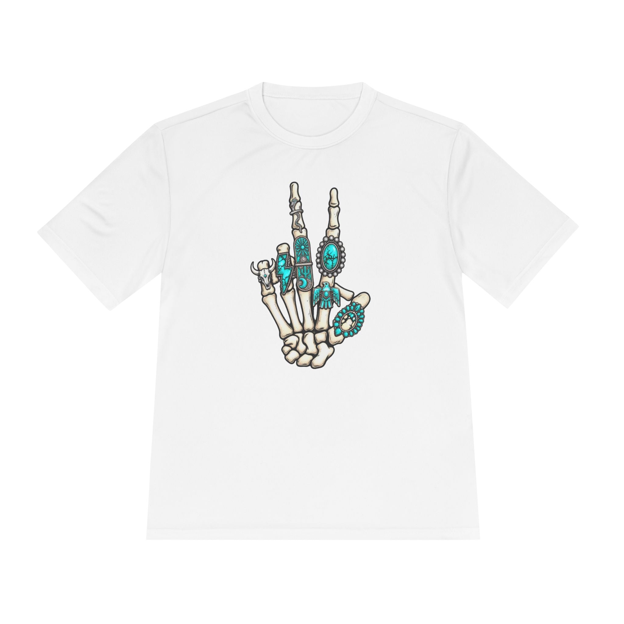 Turquoise Western Skeleton Hand Tee