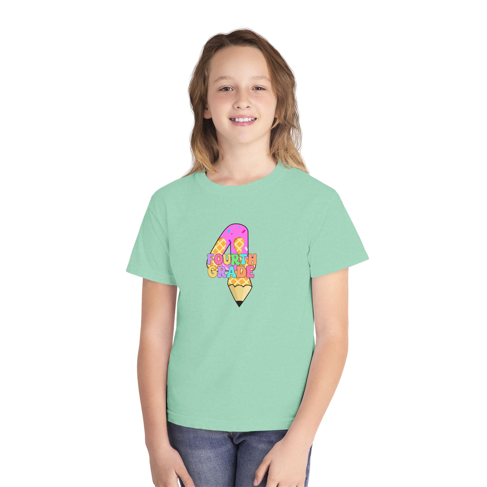 Fourth Grade Ice Cream Pencil Youth Tee