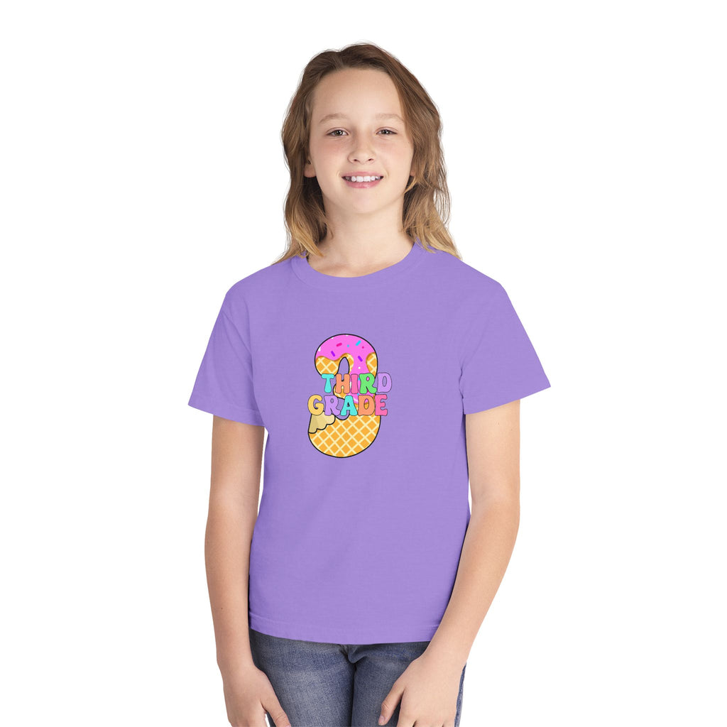 Third Grade Ice Cream Pencil Youth Tee