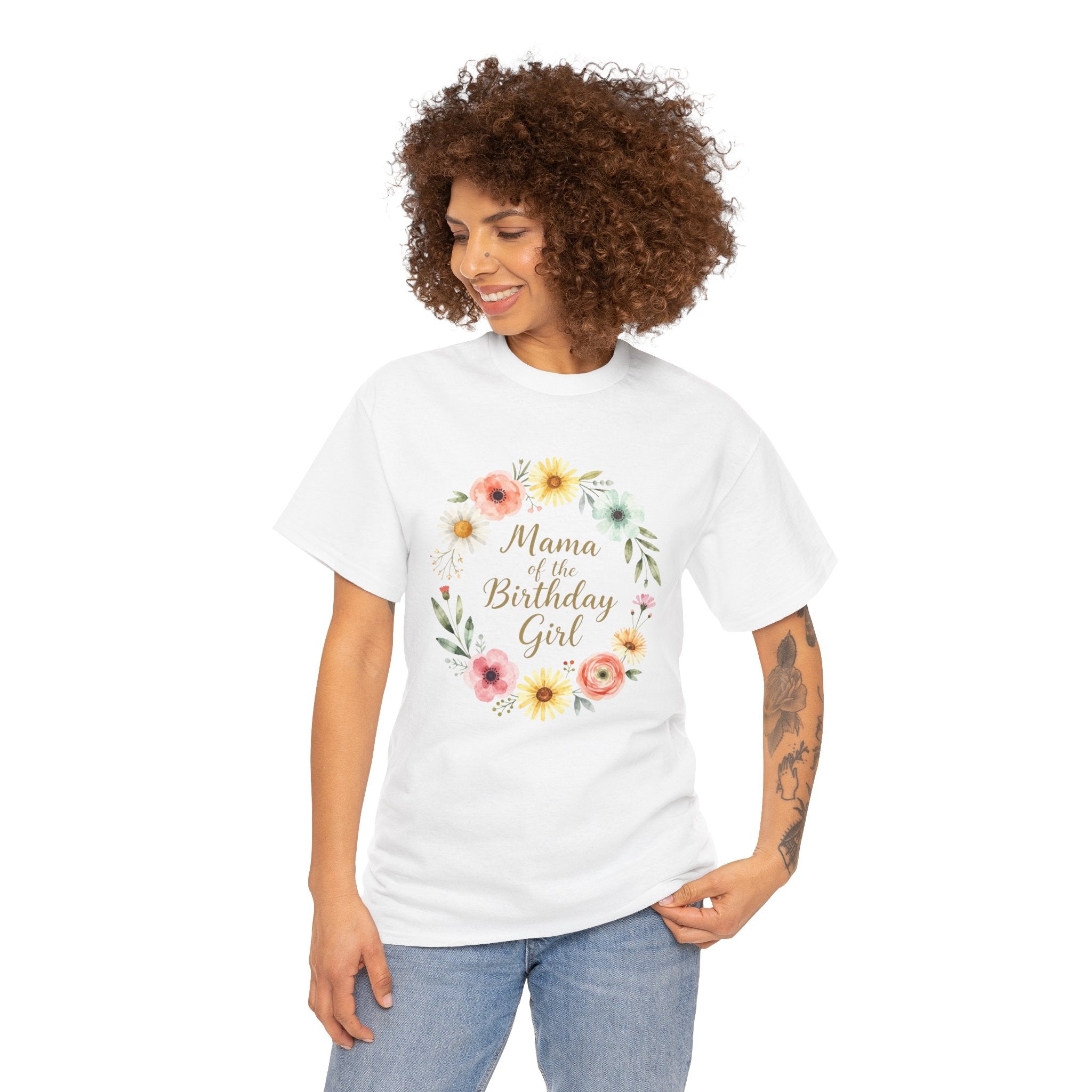 Mama of the Birthday Girl Tee | Floral Wreath, Mom Shirt, Birthday Party Shirt