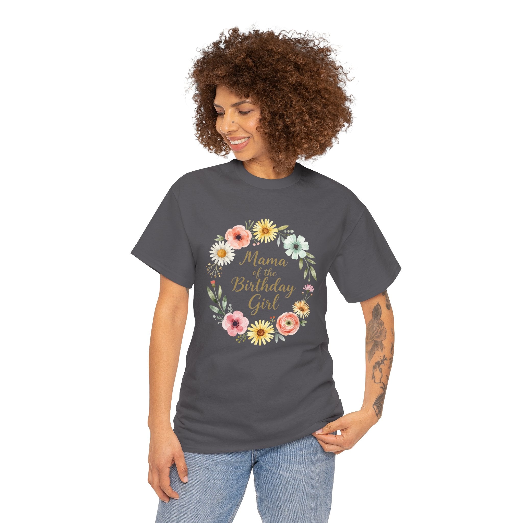 Mama of the Birthday Girl Tee | Floral Wreath, Mom Shirt, Birthday Party Shirt
