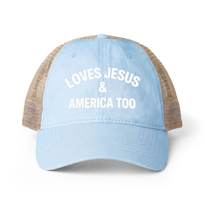 Loves Jesus & America Too Trucker Hat