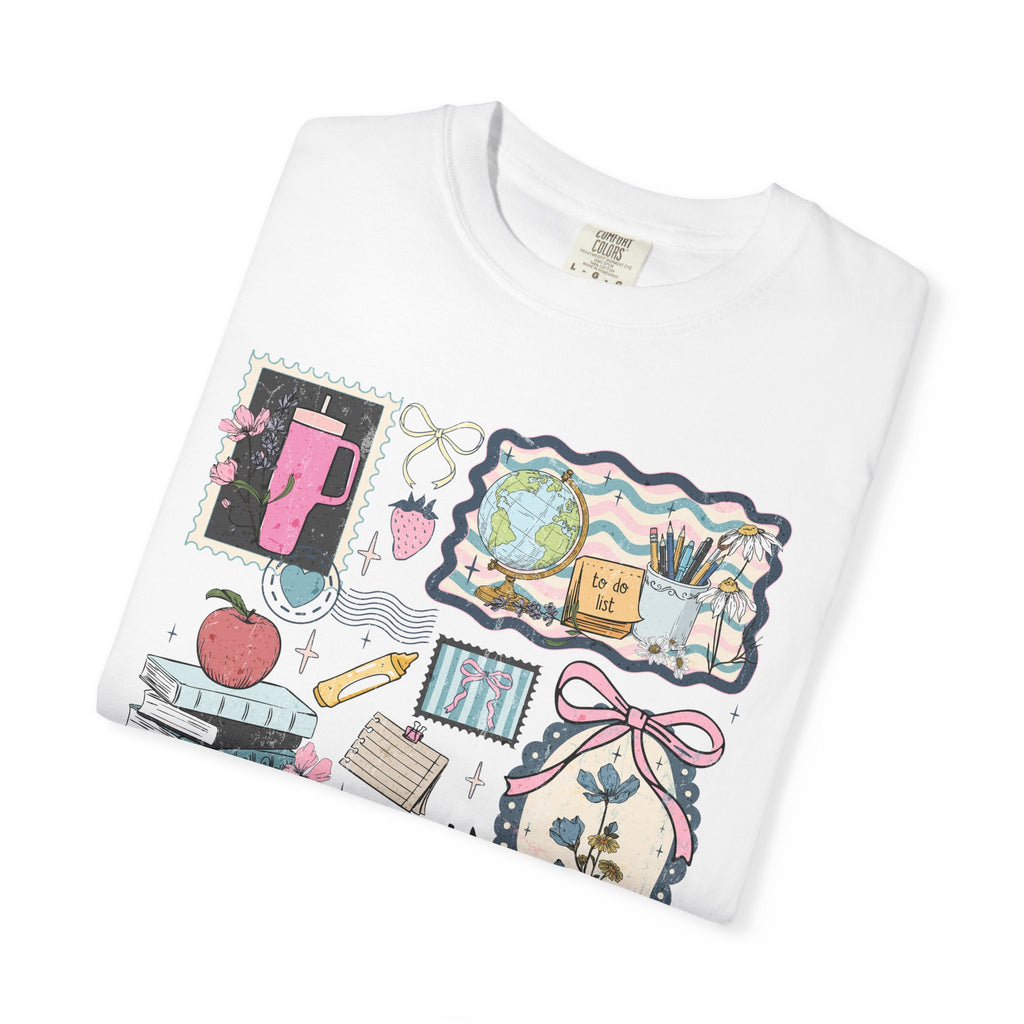 Teacher Graphic T-Shirt — Cute Classroom Icons: Teach, ABC, Apple, Books