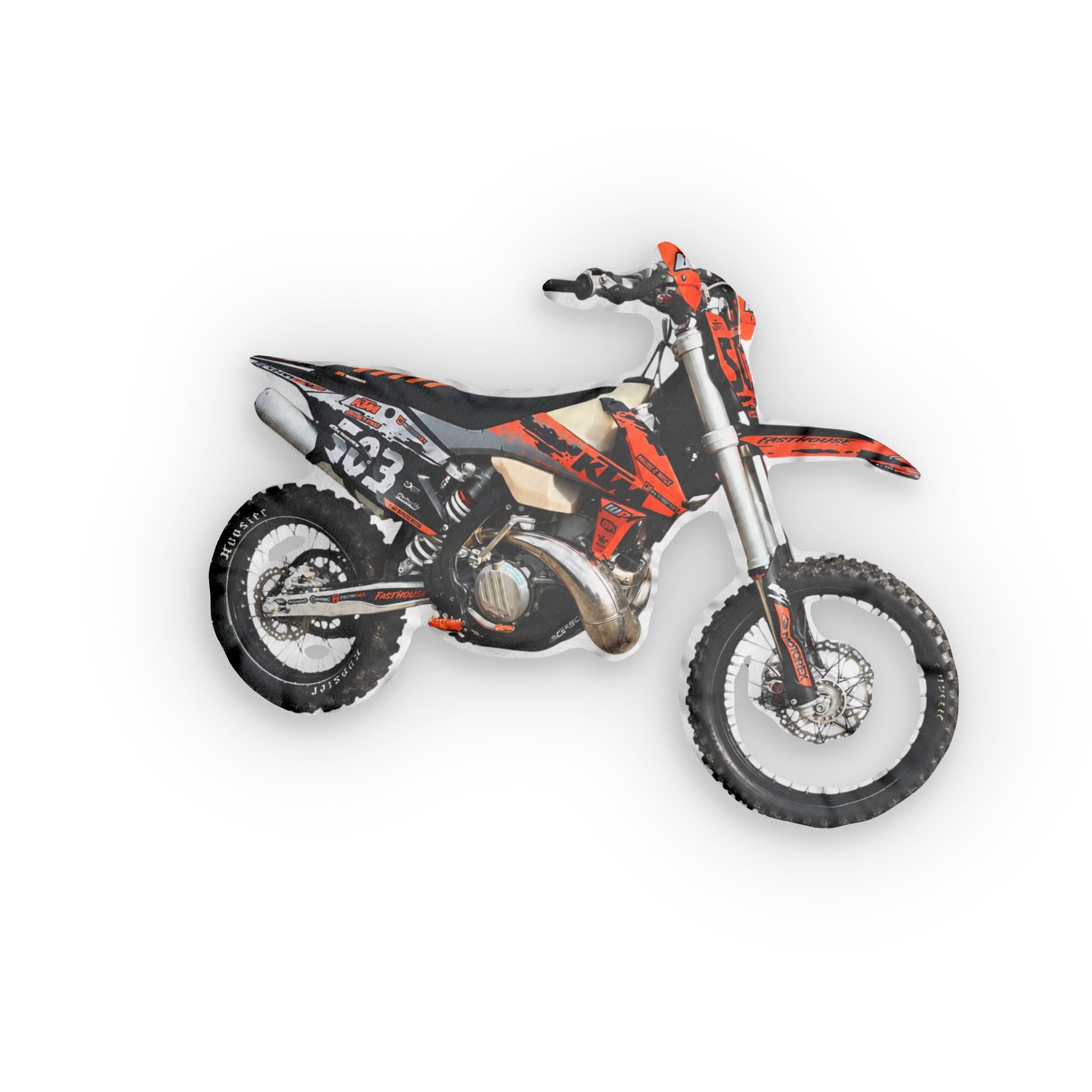 Motocross Dirt Bike Shaped Pillow