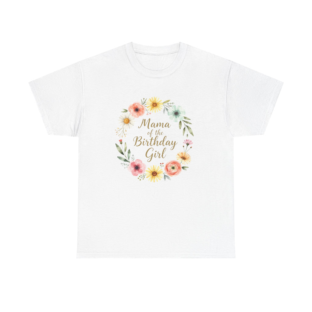 Mama of the Birthday Girl Tee | Floral Wreath, Mom Shirt, Birthday Party Shirt