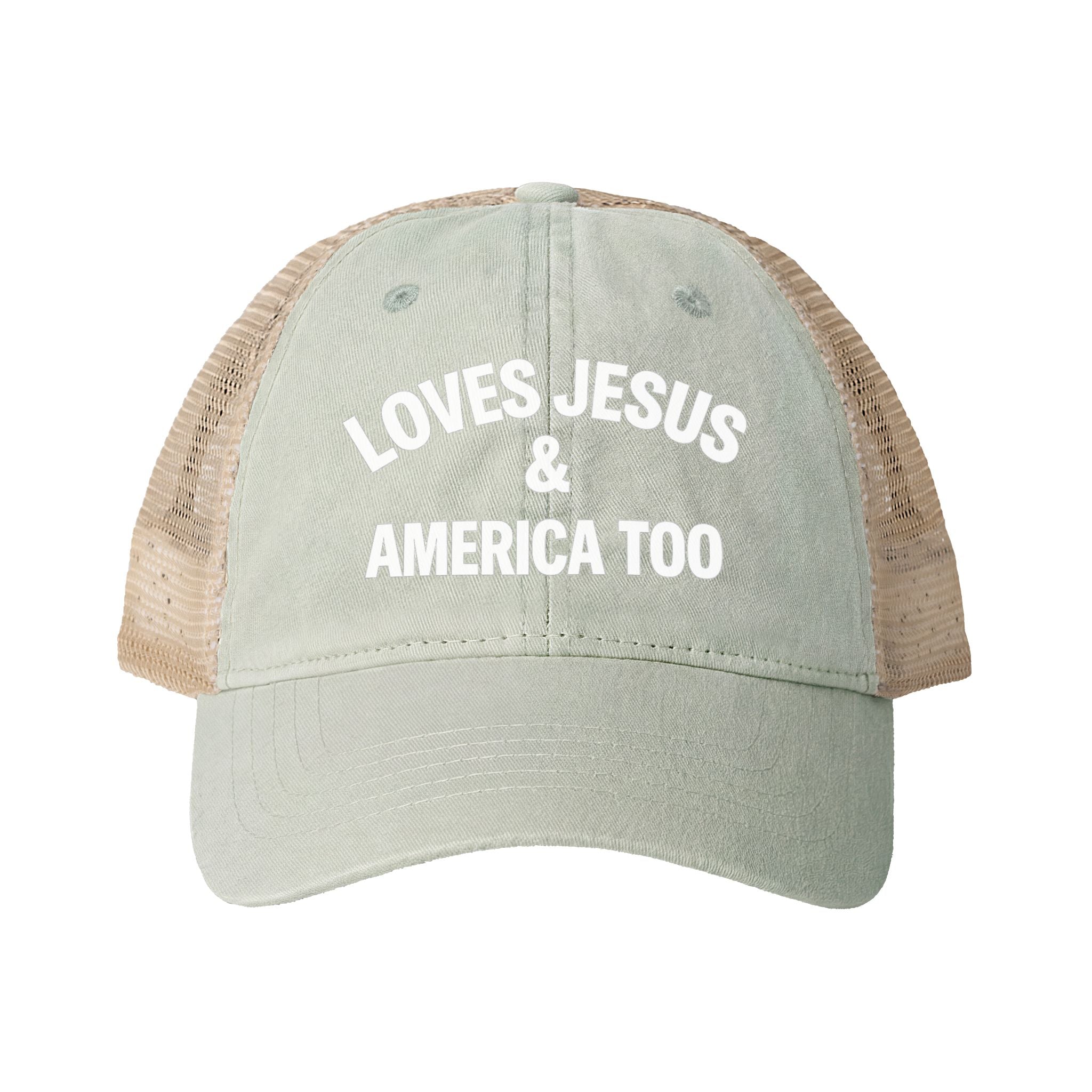 Loves Jesus & America Too Trucker Hat