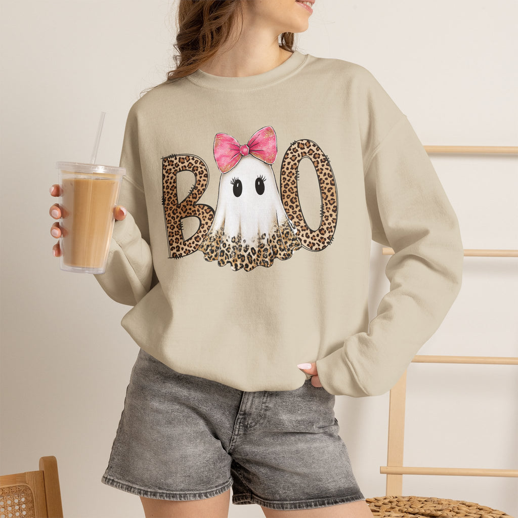 Leopard "Boo" Ghost Crewneck