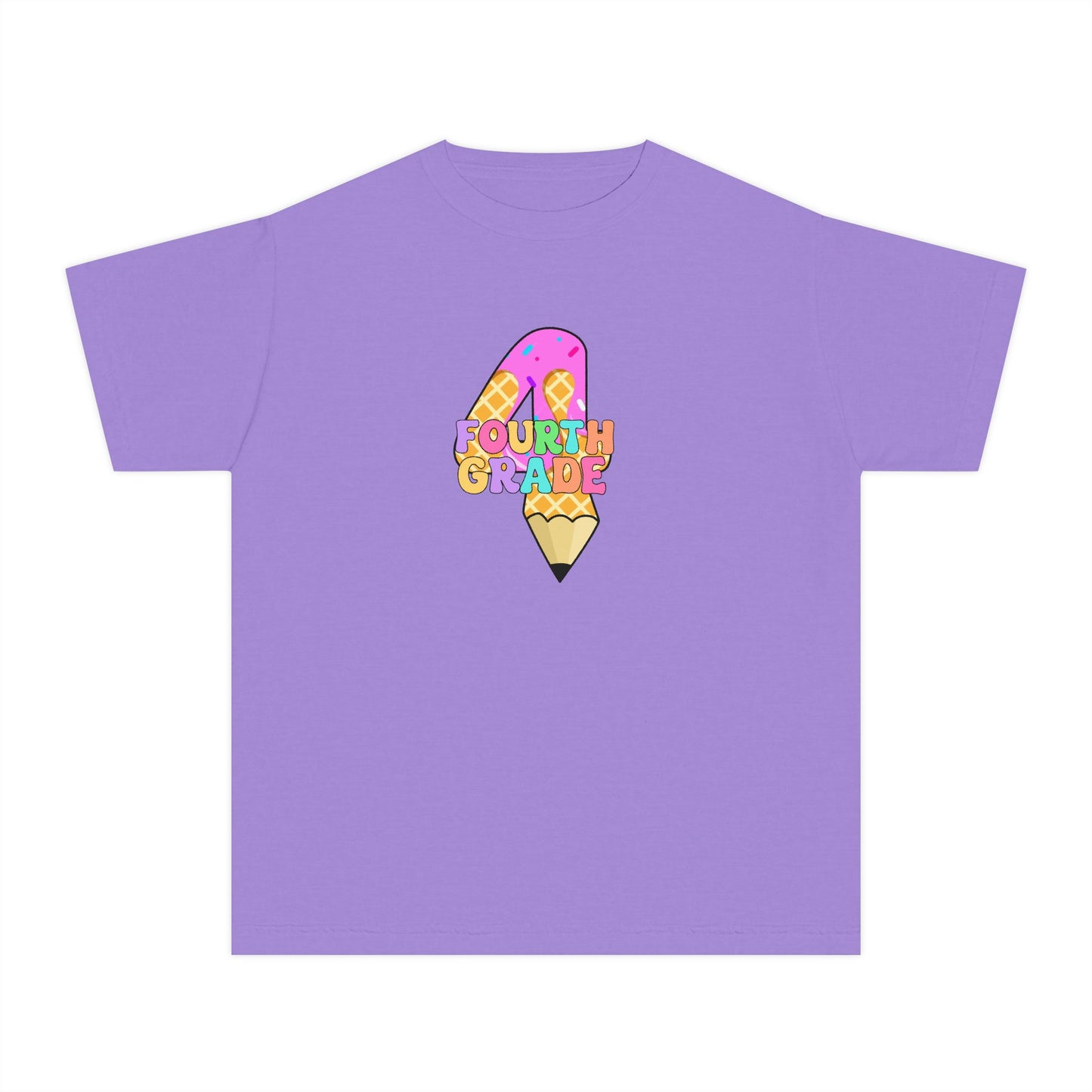 Fourth Grade Ice Cream Pencil Youth Tee