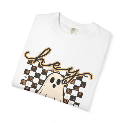 Hey Boo Checkered Tee