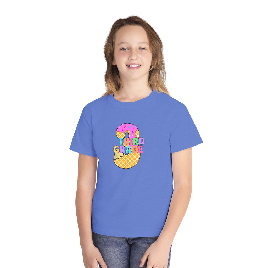 Third Grade Ice Cream Pencil Youth Tee
