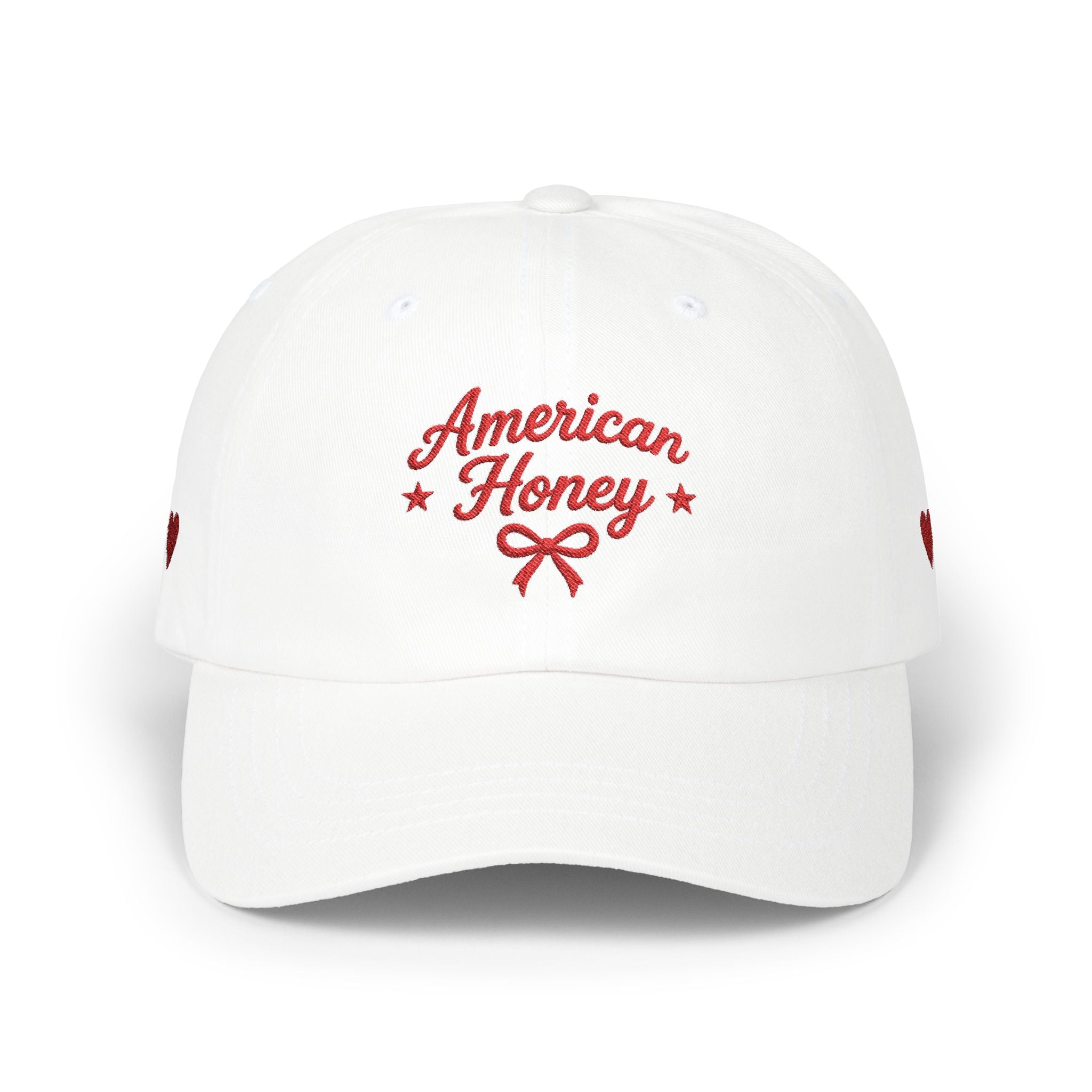American Honey Embroidered White Baseball Hat