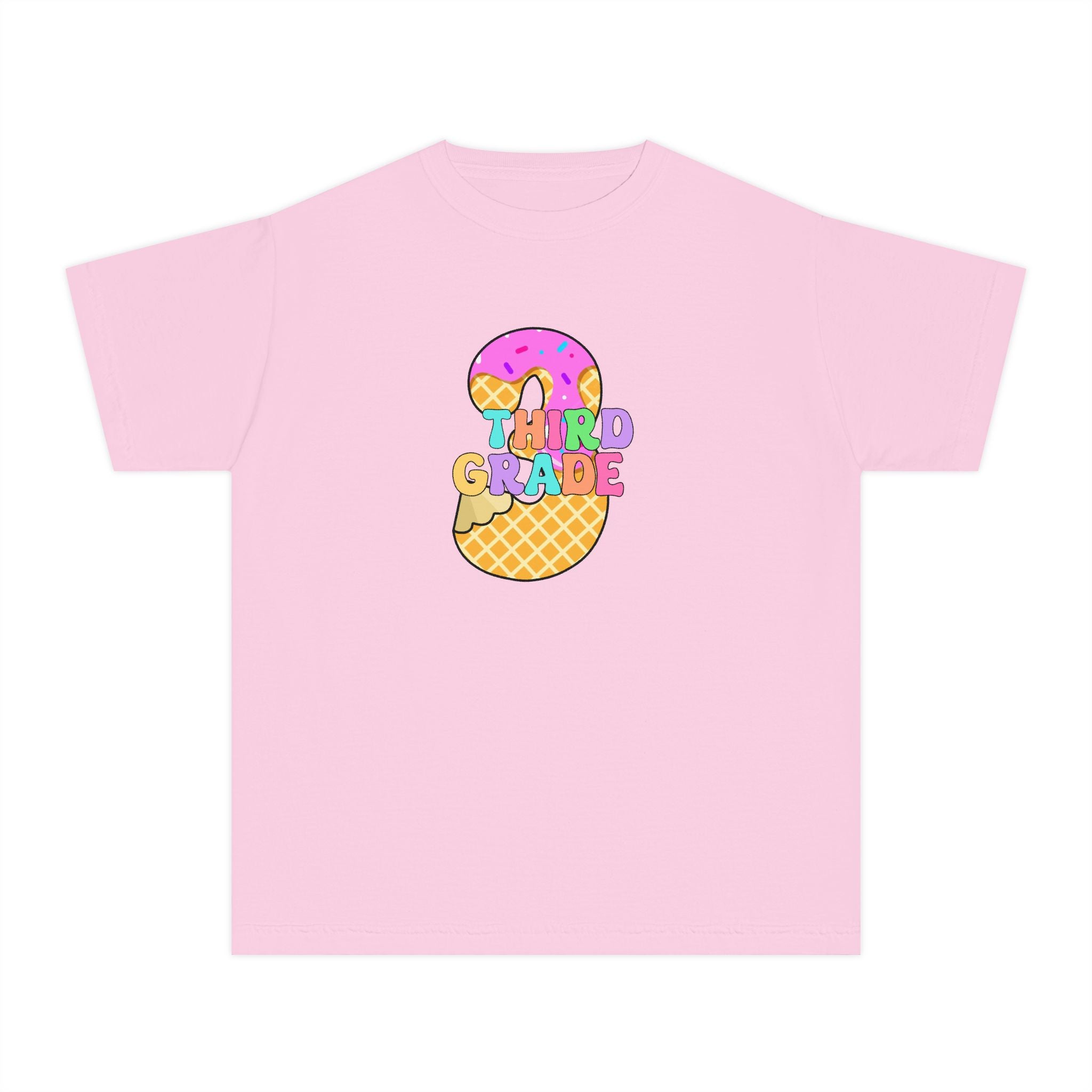 Third Grade Ice Cream Pencil Youth Tee