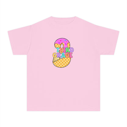 Third Grade Ice Cream Pencil Youth Tee