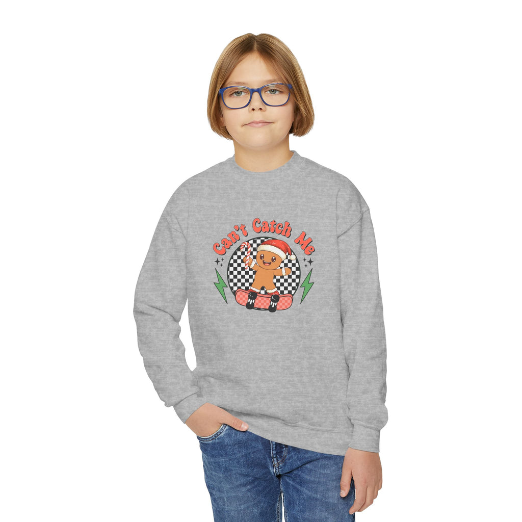 Candy Catcher Gingerbread Youth Crewneck Sweatshirt