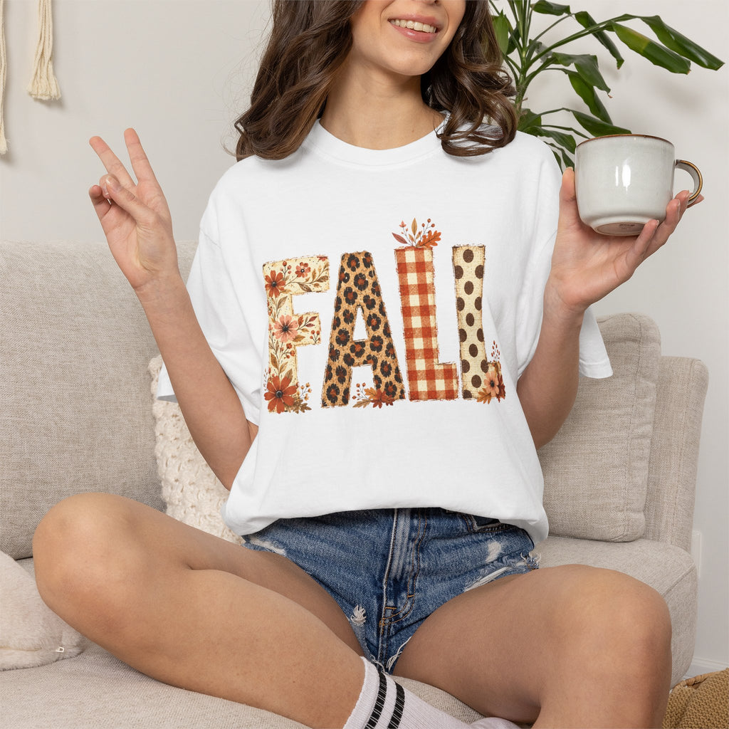 Fall Floral Leopard Graphic T-Shirt