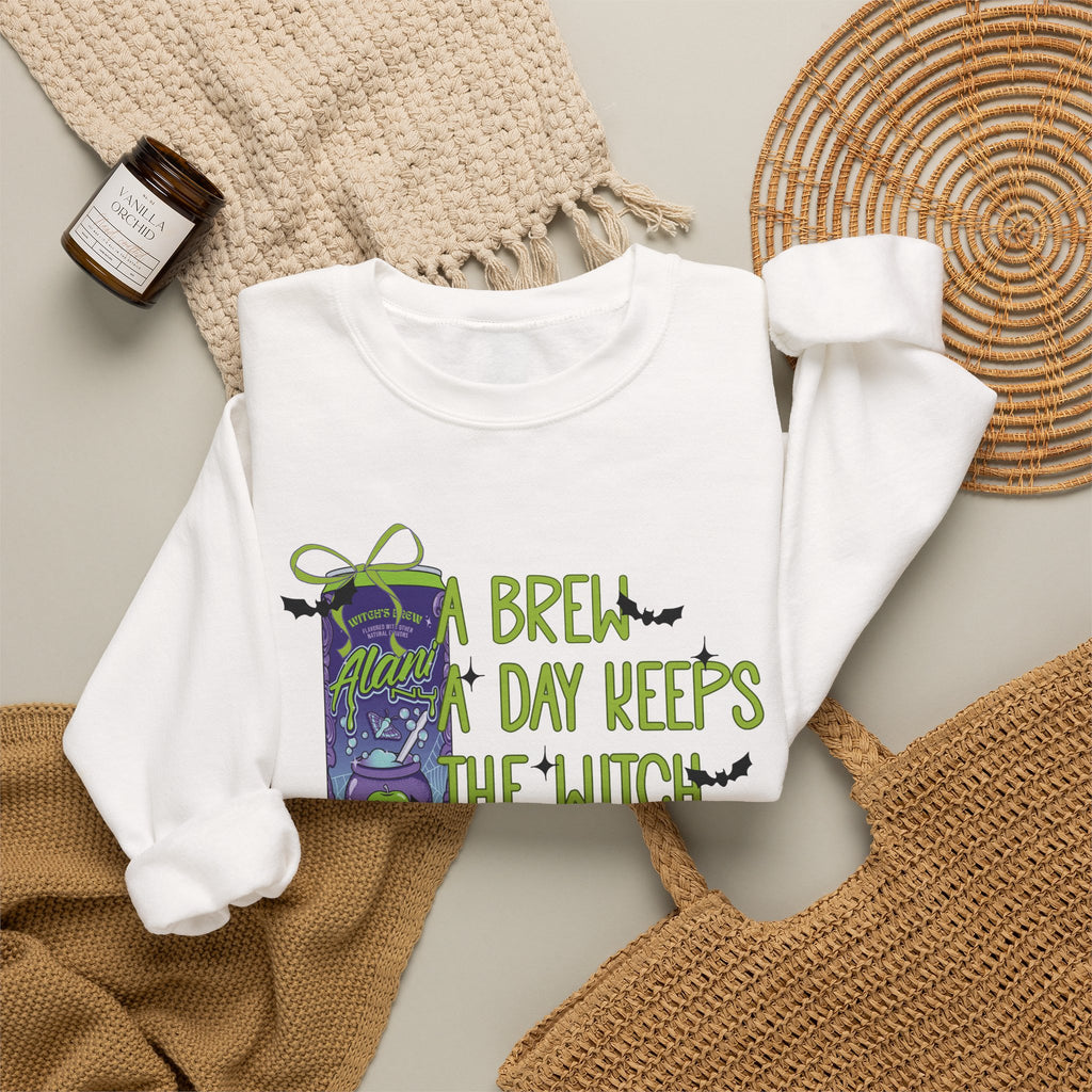 "A Brew A Day Keeps the Witch Away" Halloween Crewneck