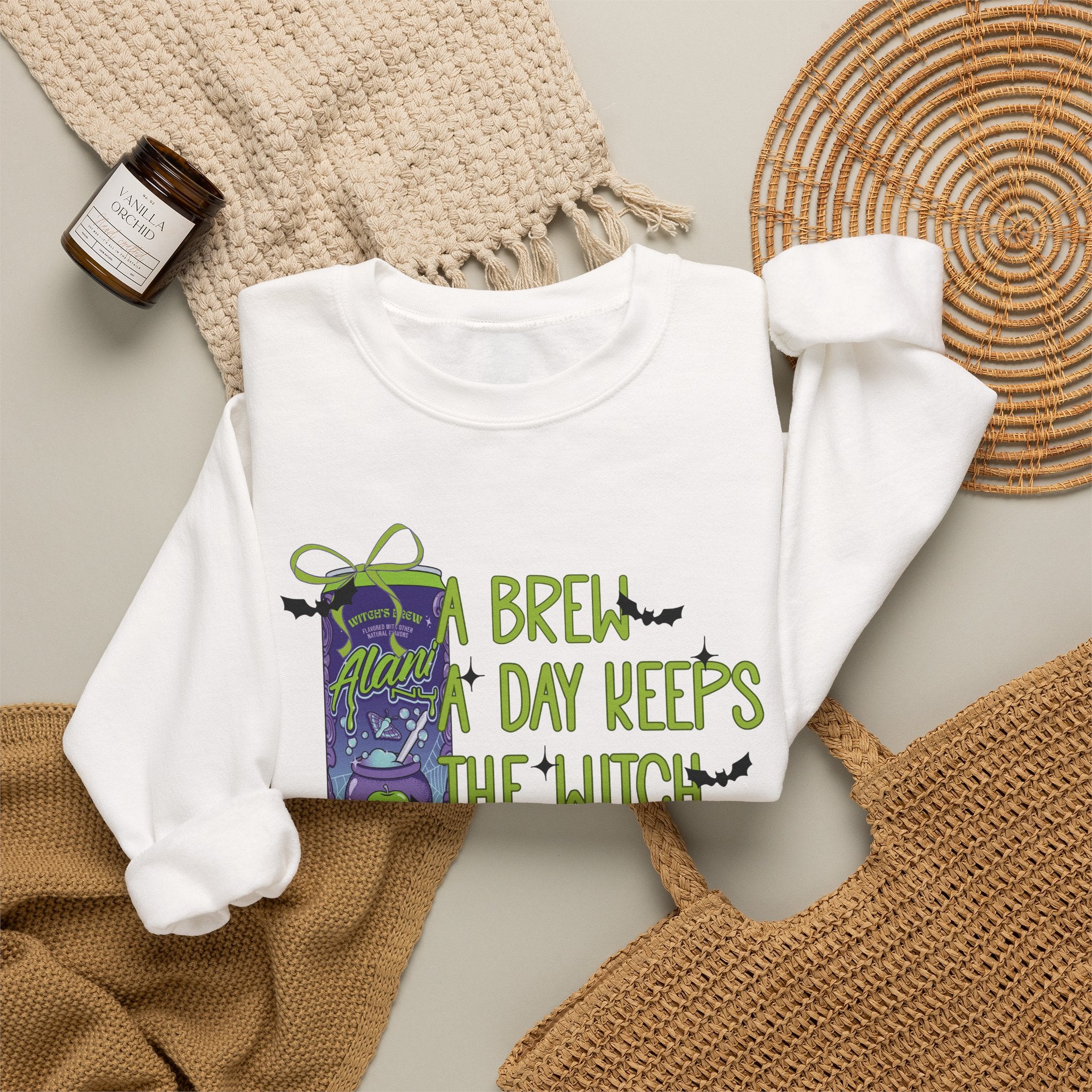 "A Brew A Day Keeps the Witch Away" Halloween Crewneck