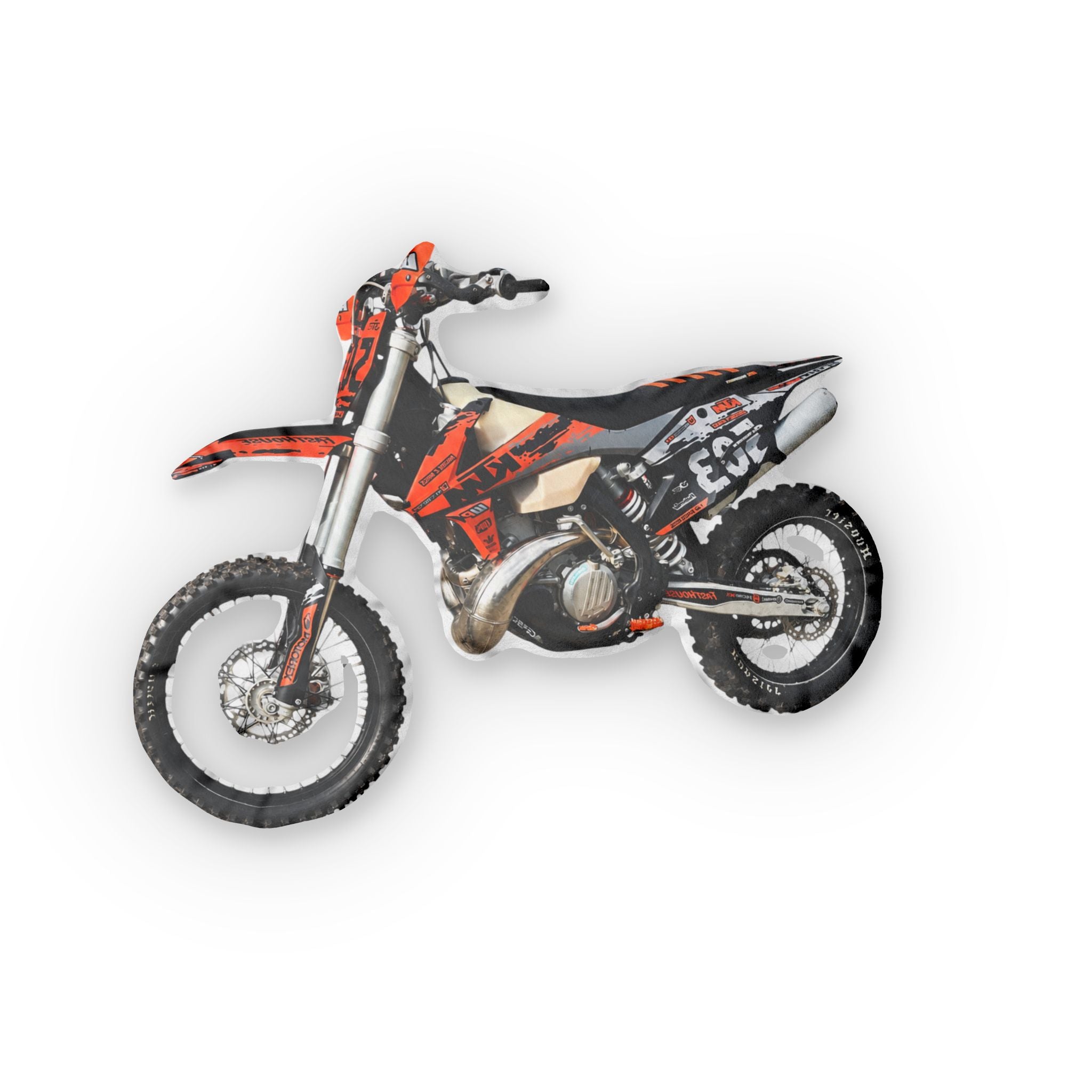 Motocross Dirt Bike Shaped Pillow