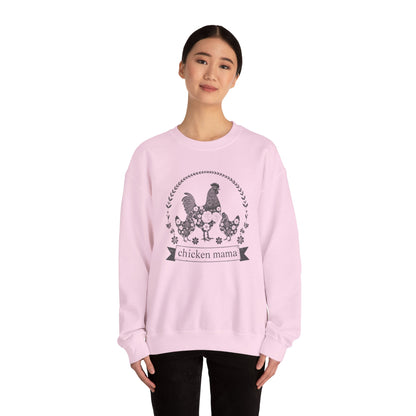 Chicken Mama illustration sweatshirt | hen flock floral design