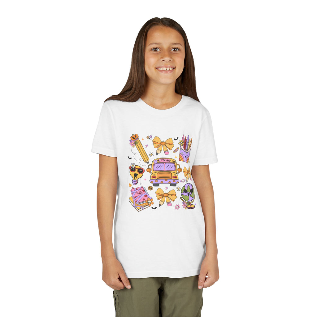 Cute Bus, Globe & Crayon Halloween Tee